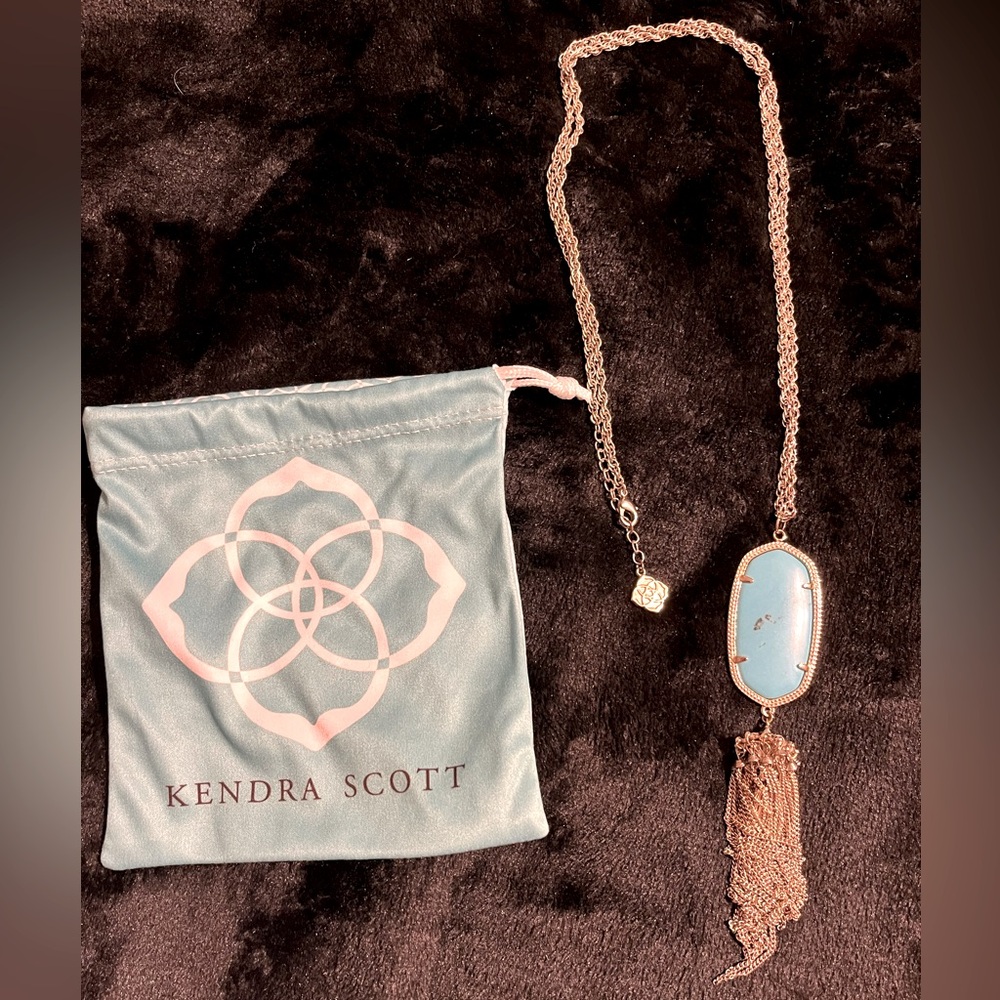 Kendra Scott gold turquoise necklace